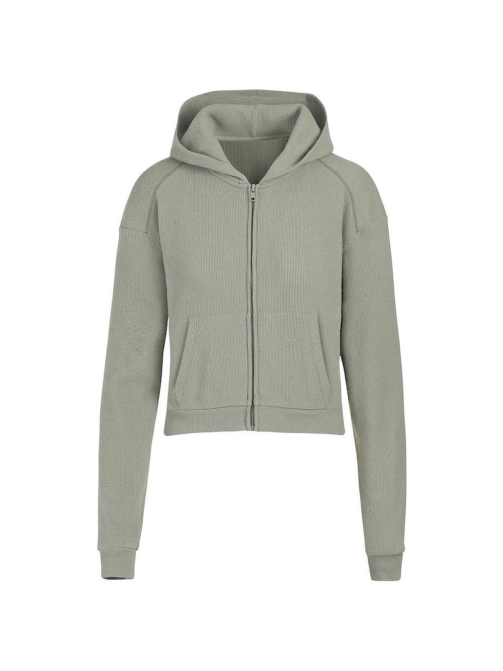 Skims Cropped Waffle Knit Hoodie